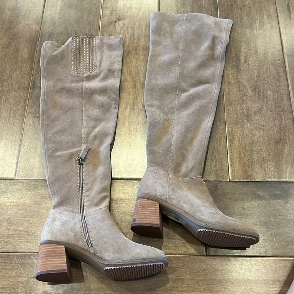 Anthropologie x Kelsi Dagger Brooklyn Sable Brown Suede Over-The-Knee Boots US 6
